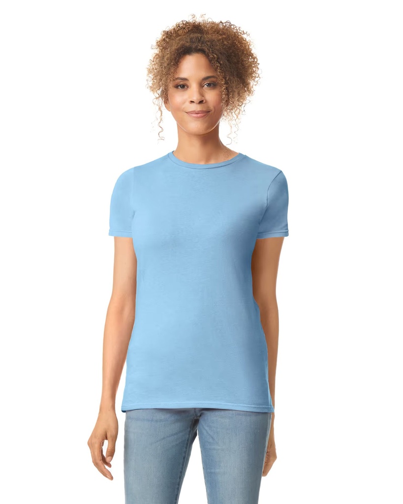 Gildan SoftStyle Cotton Tee - Femme Col Rond (Small, White)