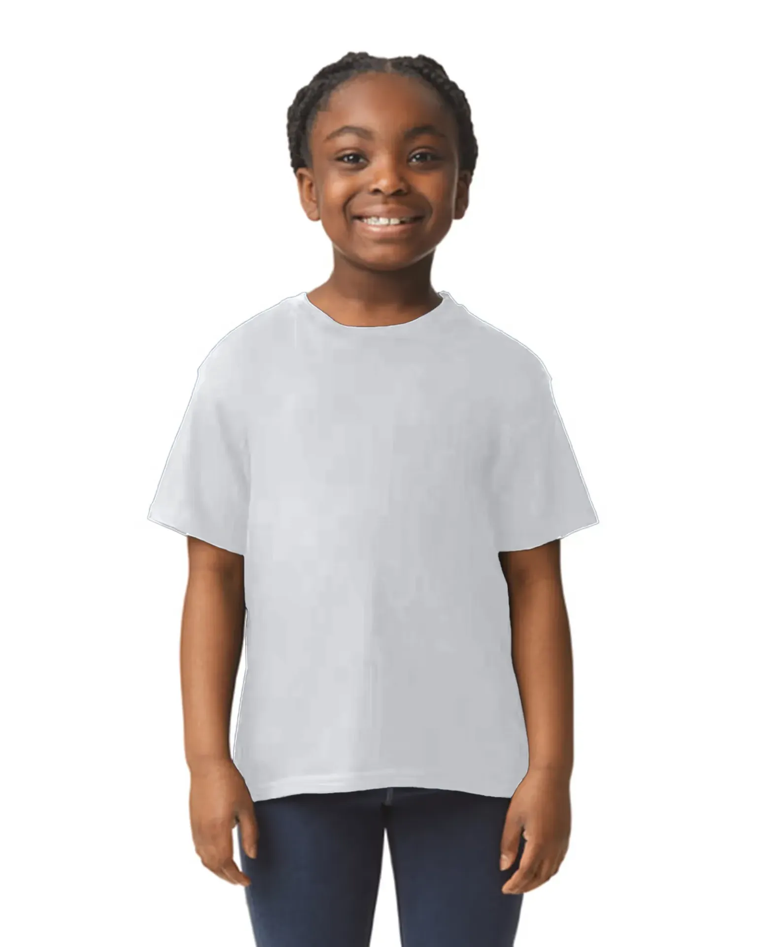 Gildan SoftStyle Cotton Tee - Enfants Col Rond (White, 3/4 Years (XS))