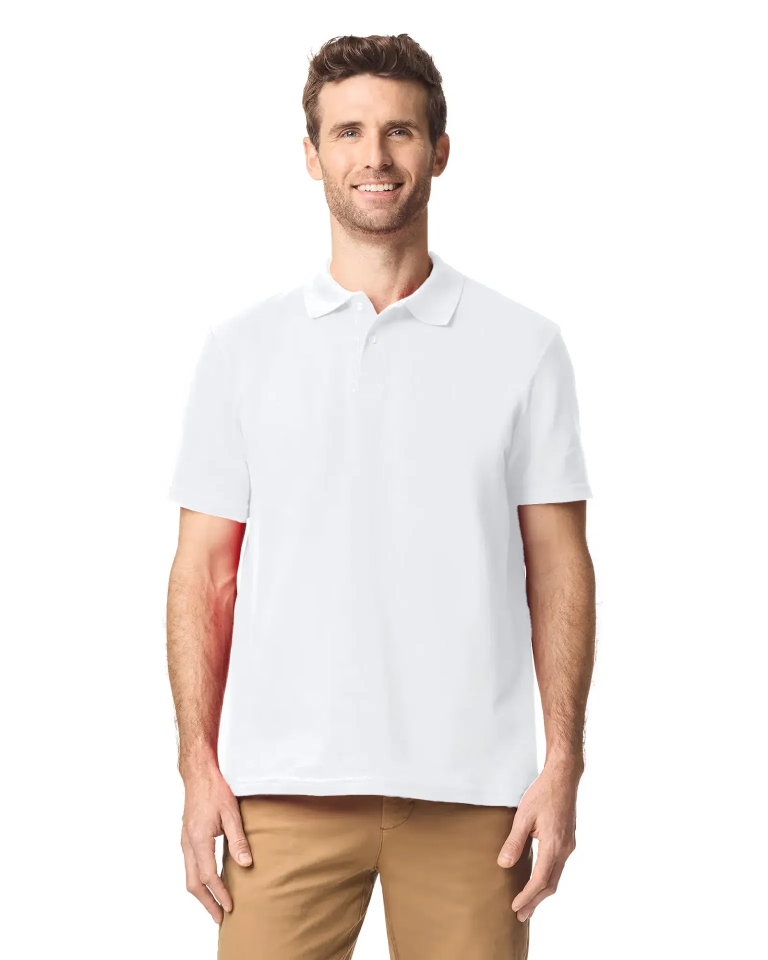 SoftStyle Cotton Polo - Double Pique (Small, White)
